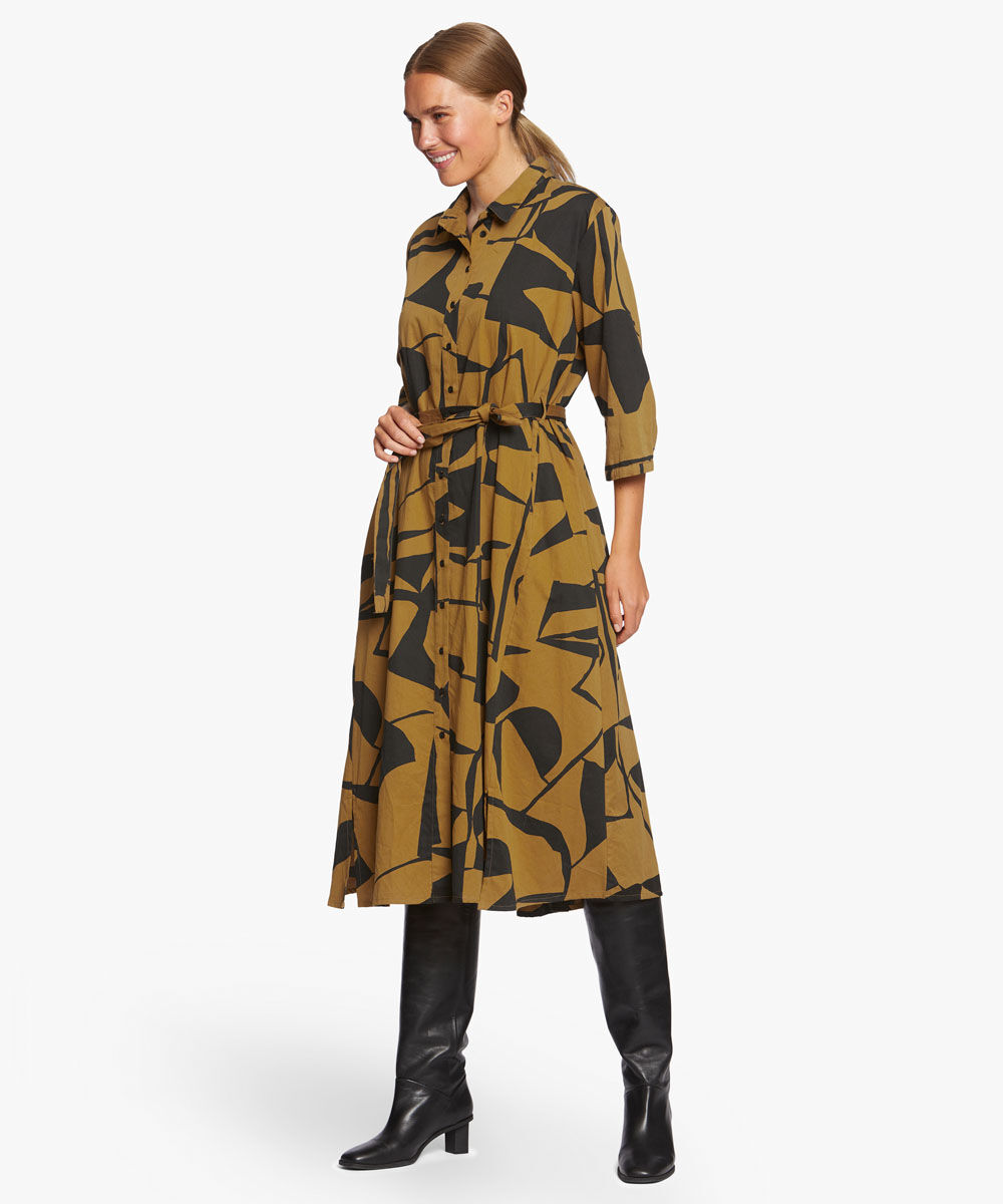 NINETTE SHIRT DRESS, Tapenade