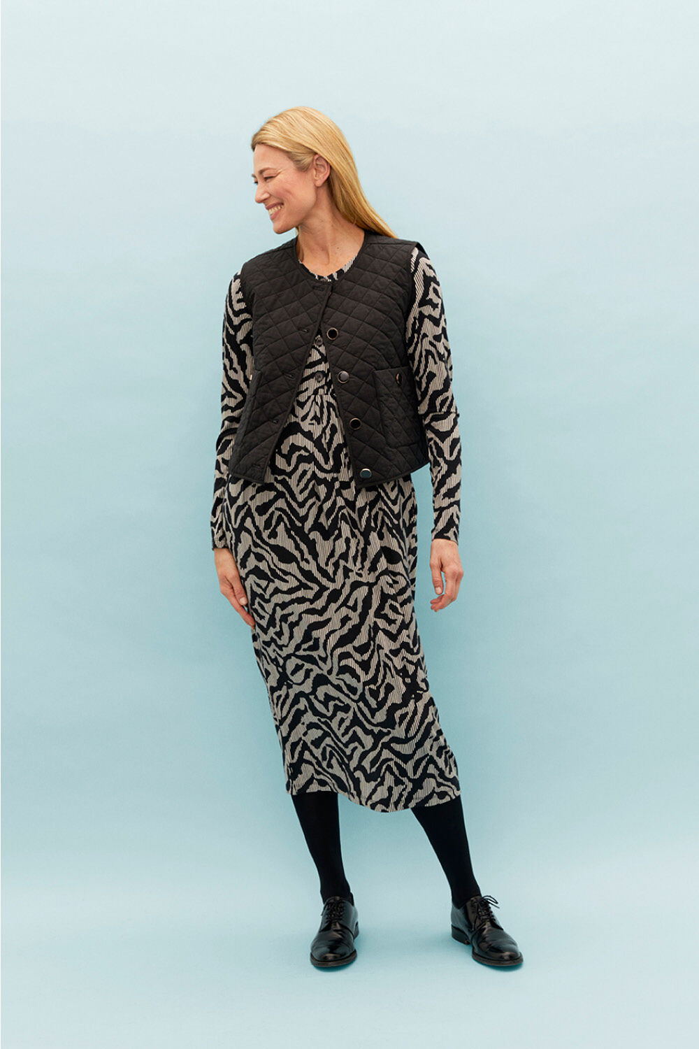 Black jersey vest dress outlet