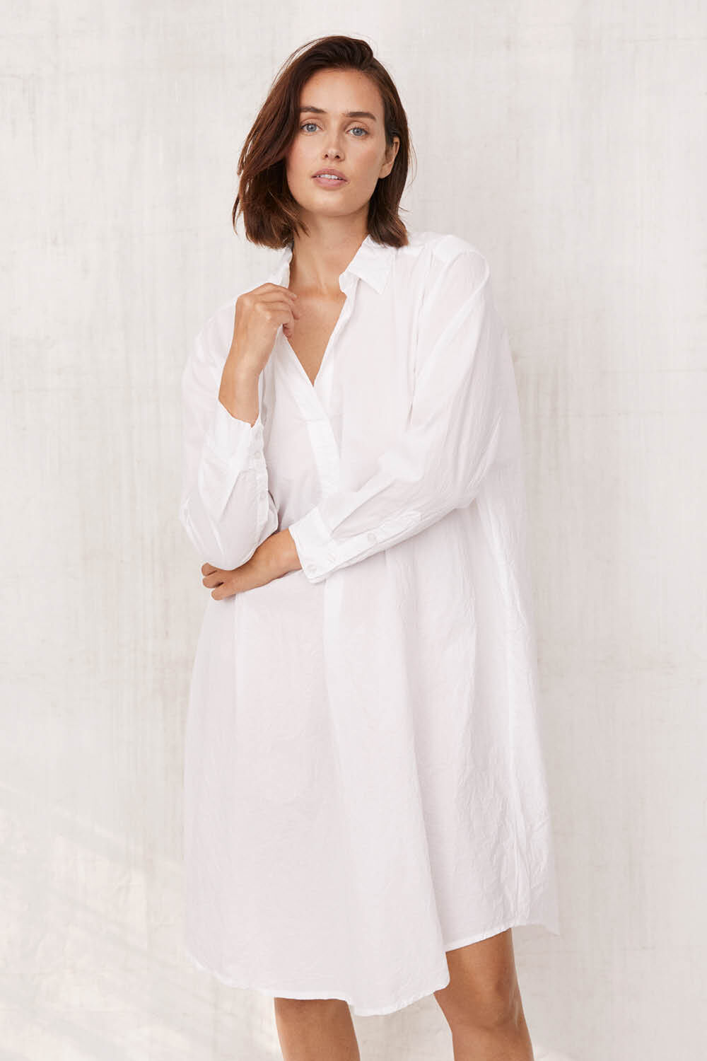 NEVA SHIRT DRESS - White