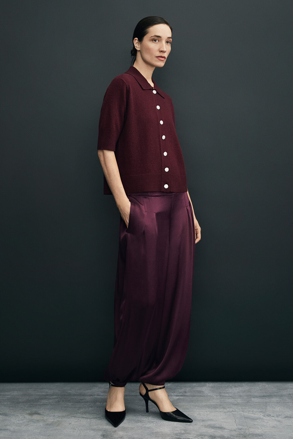 Livressa Wool Cardigan - Fig, Ponirae Trousers - Fig