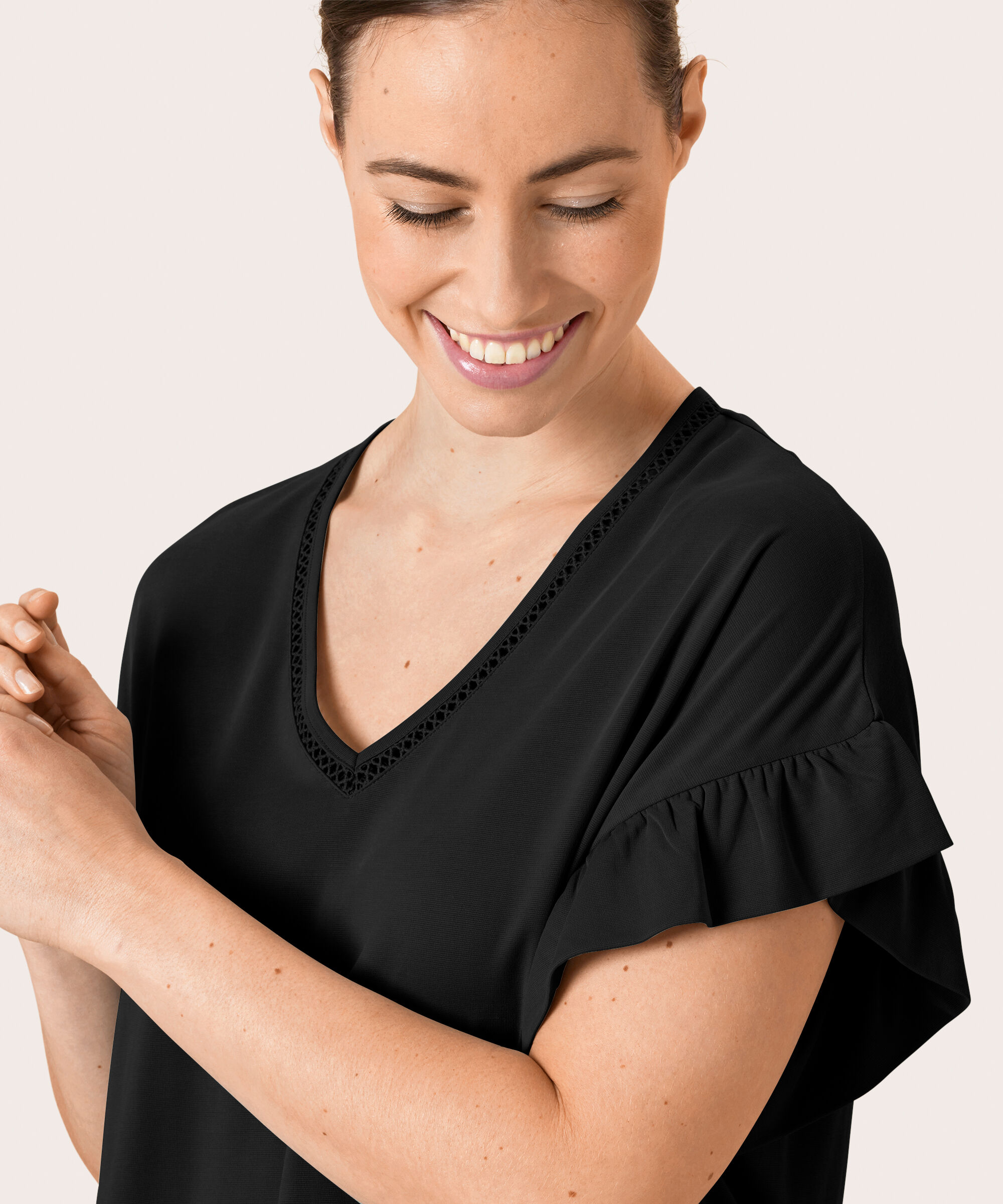 DONIELLE JERSEY TOP, Black