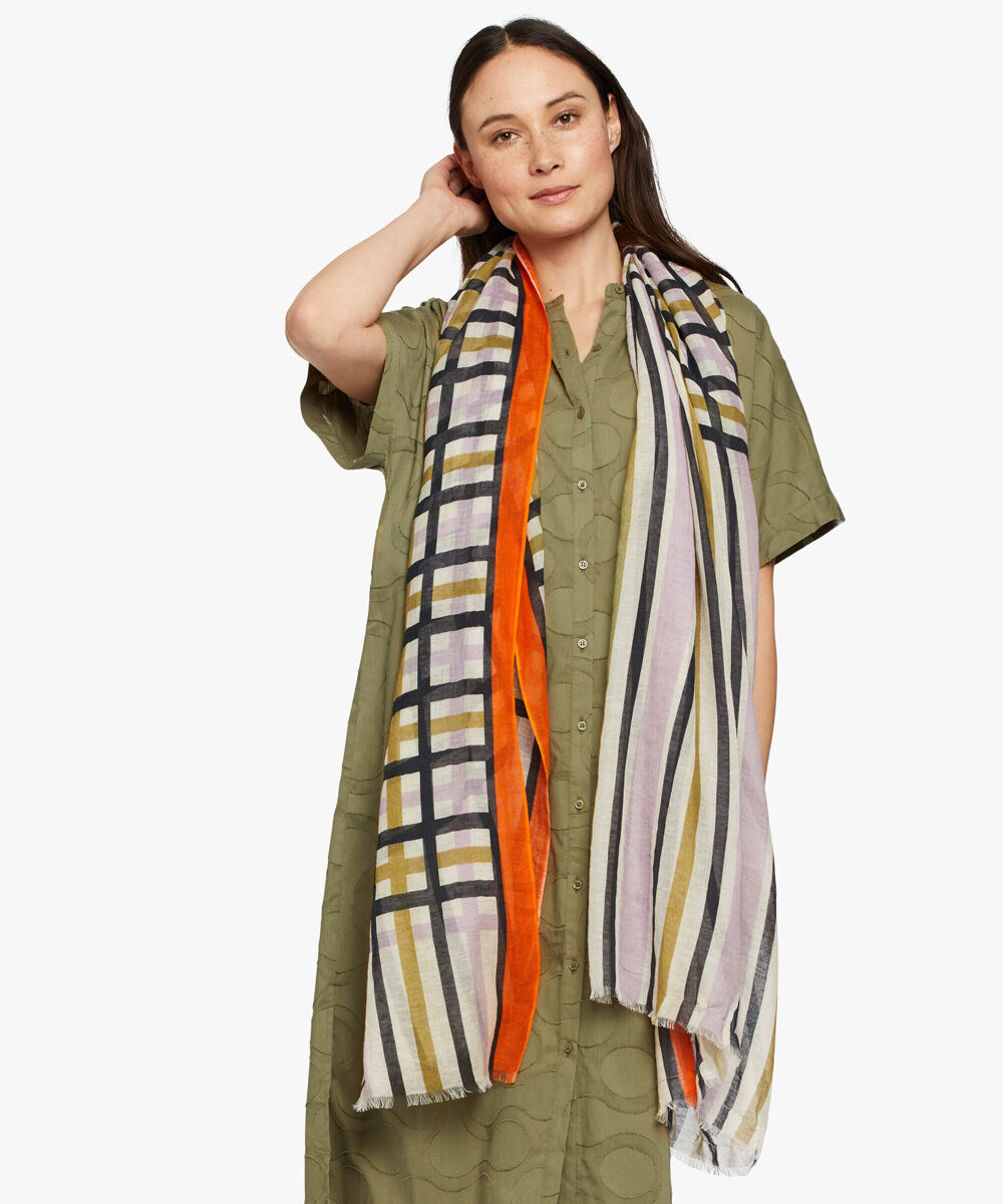 ACELIA SCARF, W Aster/Mblue