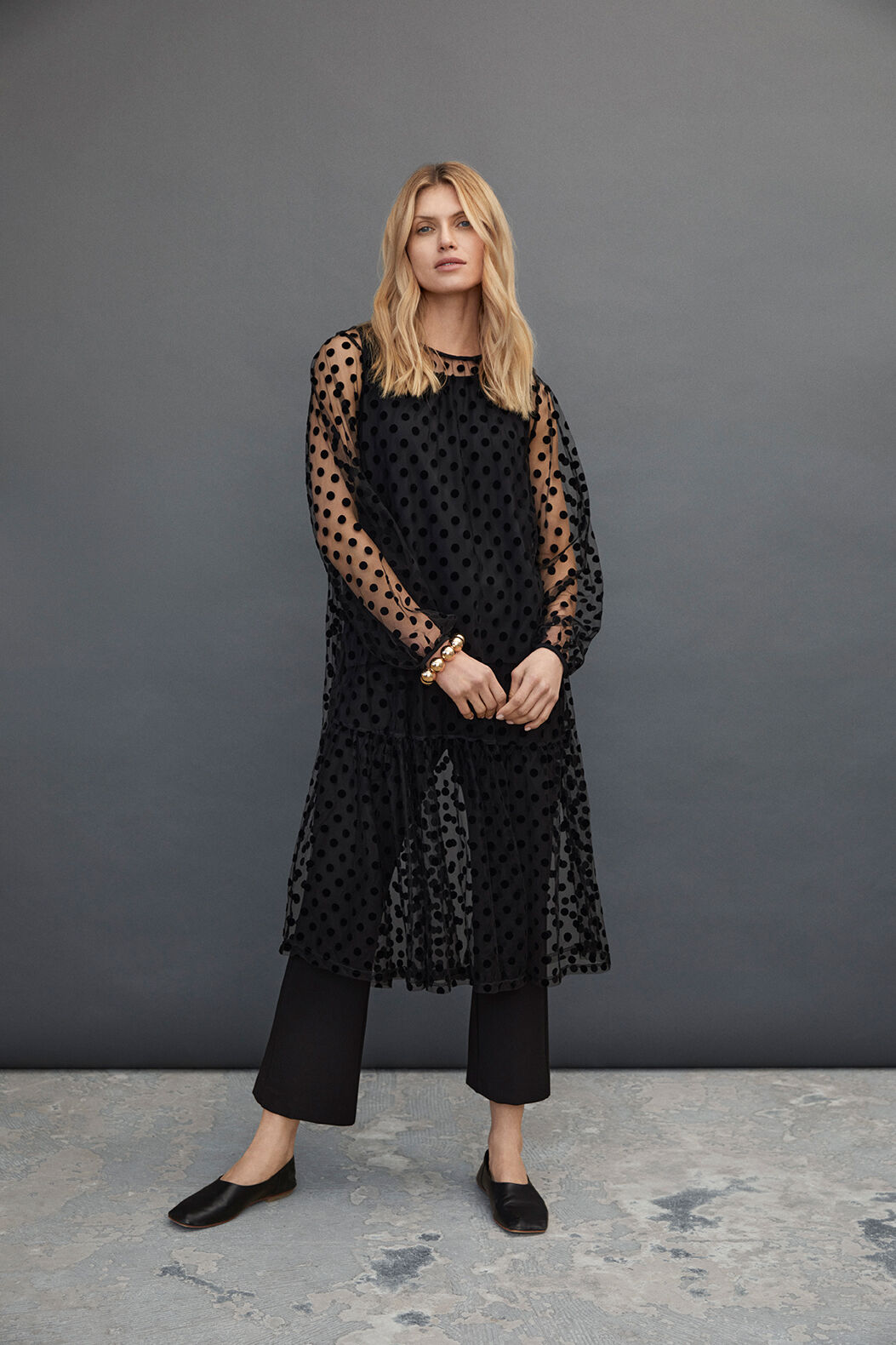 knee length dresses for ladies Zara Brown Mesh Polka Dot Strapless Dress main image 0