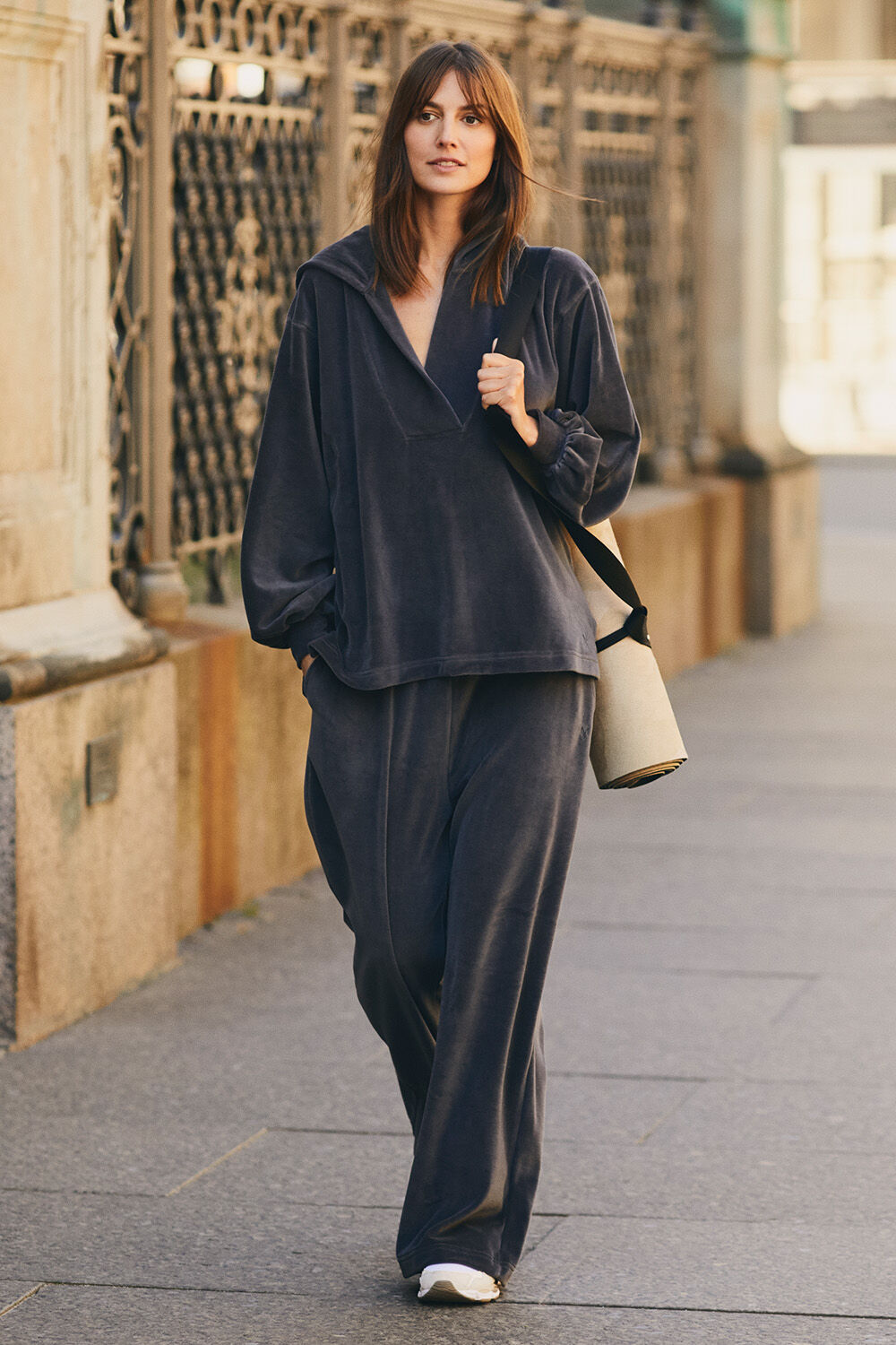 Danila Jersey Top - Grey Pin, Panira jersey trousers - Grey Pin