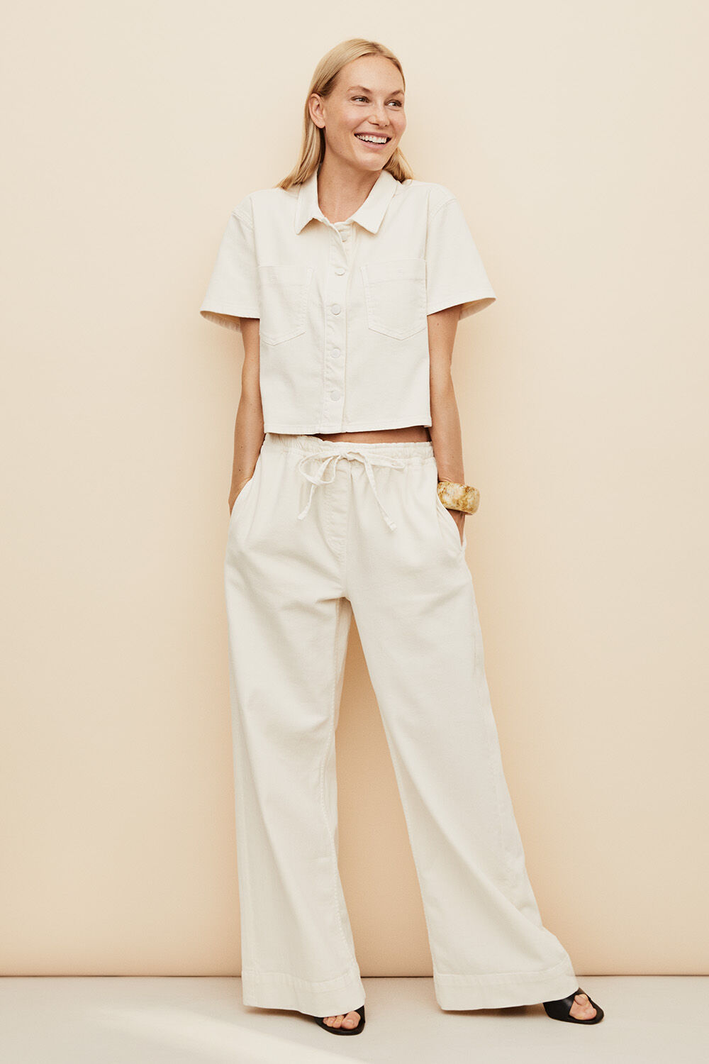 Ivonelle Shirt - Jet Stream, Polyxena Denim Trousers - Jet Stream, Rosienne Bracelet - Whitecap