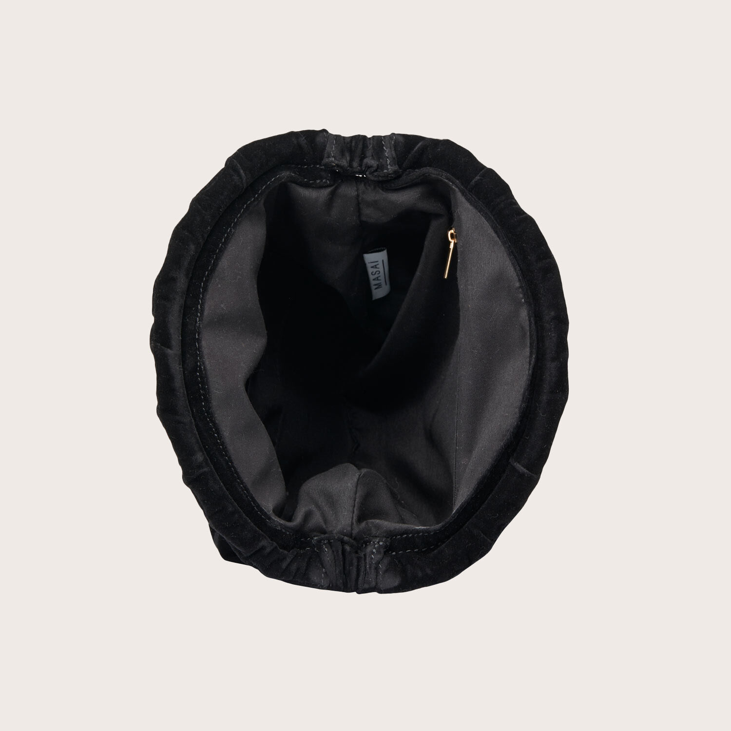 ROSELYNN VELOUR CLUTCH, Black